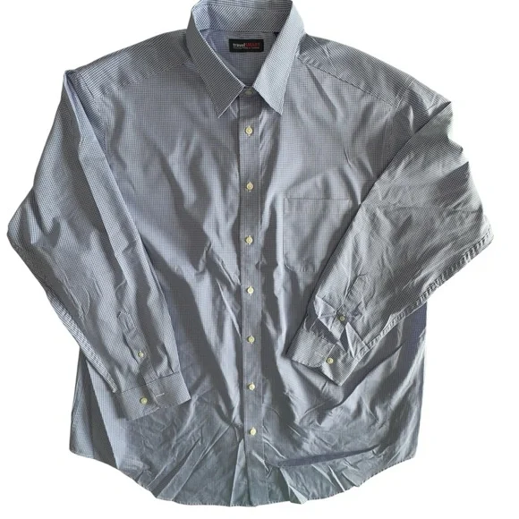 Roundtree & Yorke TravelSmart 3XT Light Purple/Blue/White Plaid Dress Shirt - Picture 2 of 3